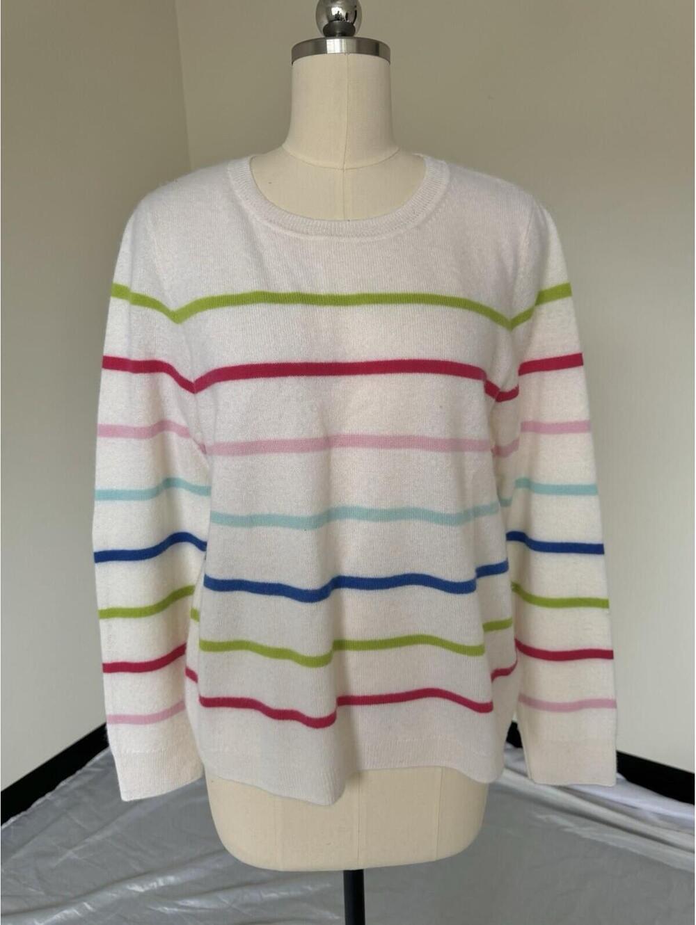 Cynthia Rowley 100% Cashmere White Sweater Sz XL Womens